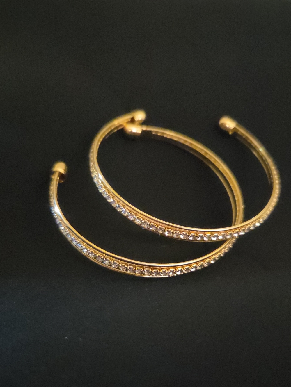 Gold Crystal-Accented Braclets (2) - Women Jewelry